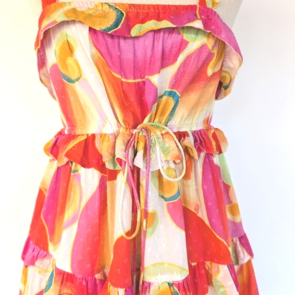 Farm Rio Floral Print Cotton Mini Dress Size Medium - Picture 3 of 12